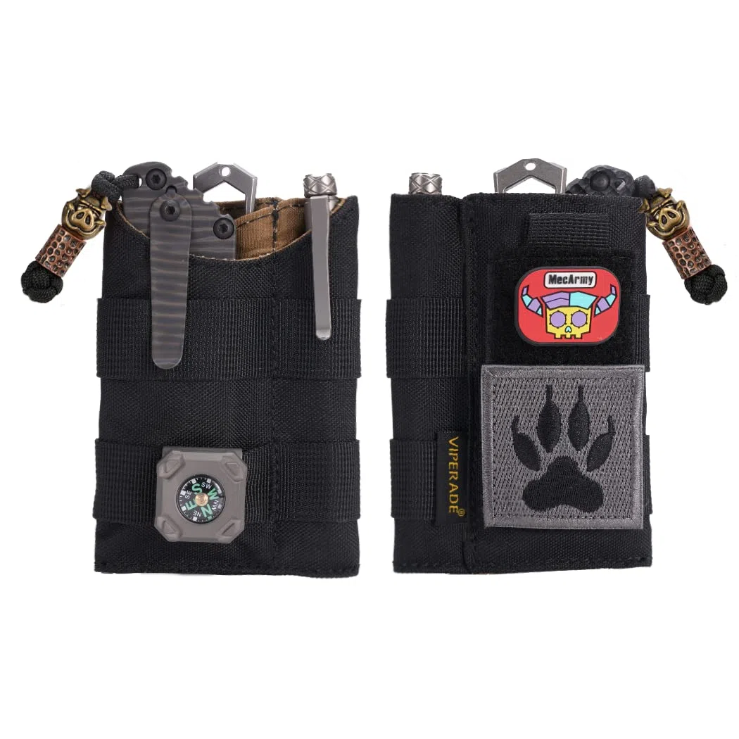 VIPERADE VE9 EDC Organizer Pouch, EDC Pocket Organizer per uomo, Slim EDC Pouch con area fai da te, EDC Pouch Organizer per il trasporto quotidiano