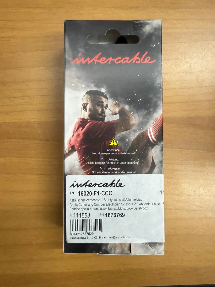 INTERCABLE FORBICE PROFESSIONALE DA ELETTRICISTA F1 16020 SERIE LIMITATA SQUADRA CALCIO COMO BIANCO BLU SCURO 16020-F1-CCO
