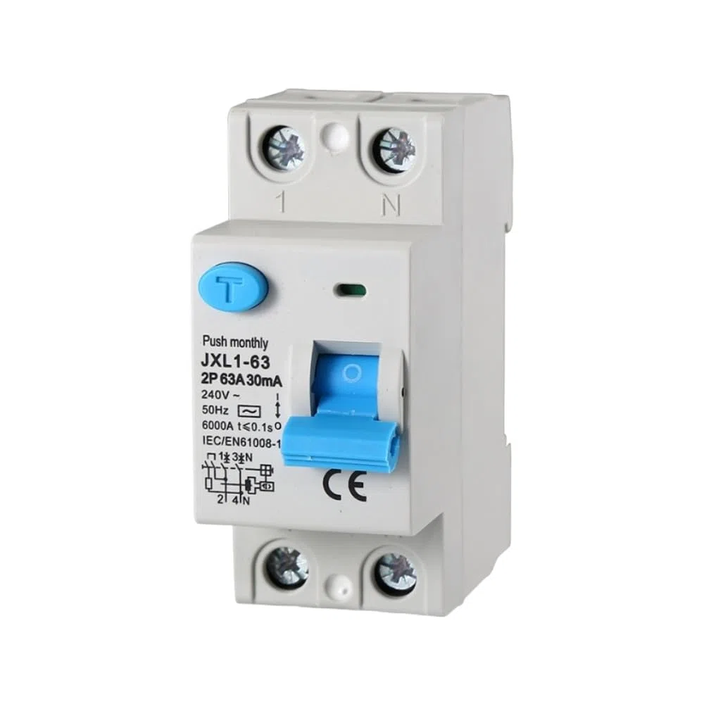 gloca Interruttore Differenziale Puro Salvavita 2P 30mA 220V-6KA 2 Moduli DIN (63 Ampere)