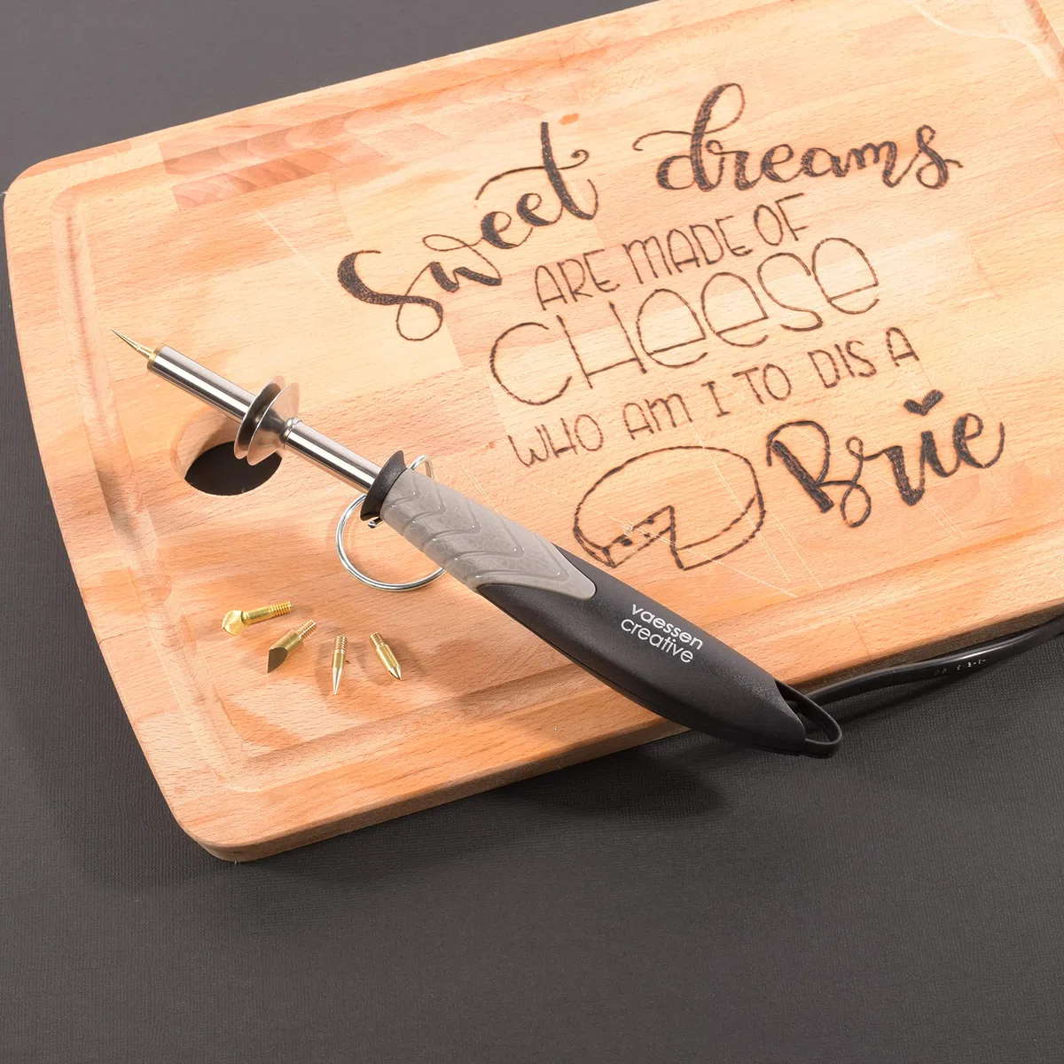 Vaessen Creative Pirografo di Legno per Hand Lettering con 5 Punte, per Tutti i Tipi di Artigianato e Progetti Creativi