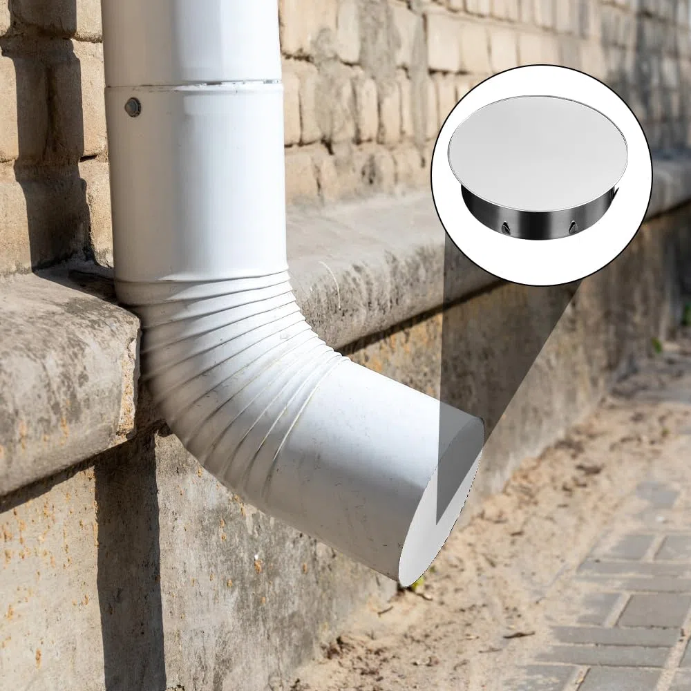 Coperchio per foro per camino, 180 mm, 2 pezzi in acciaio inox, copertura per tubo del fumo, tappo cieco per tubi di fumo, diametro 180 mm