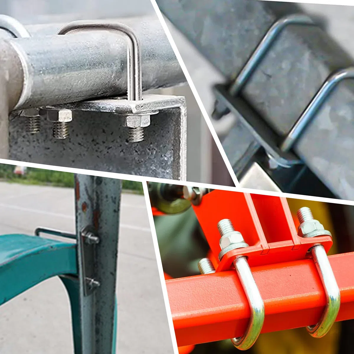 Bulloni Acciaio Inox M8, 8 Pezzi U-Bolts, Bullone a U Quadrati, Staffe a U Con Dado Piastra Telaio E Rondella, Quadrati Bulloni U Per Serraggio Tubi, Traino Auto Barche