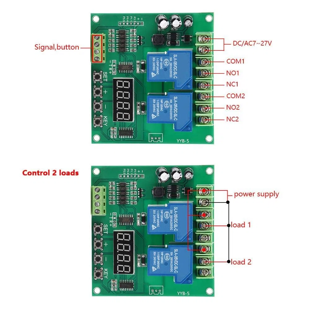 Hilitand Modulo YYB-5 12v 24v avanti/Indietro Scheda di Controllo Motore a Due relè Modulo di temporizzazione