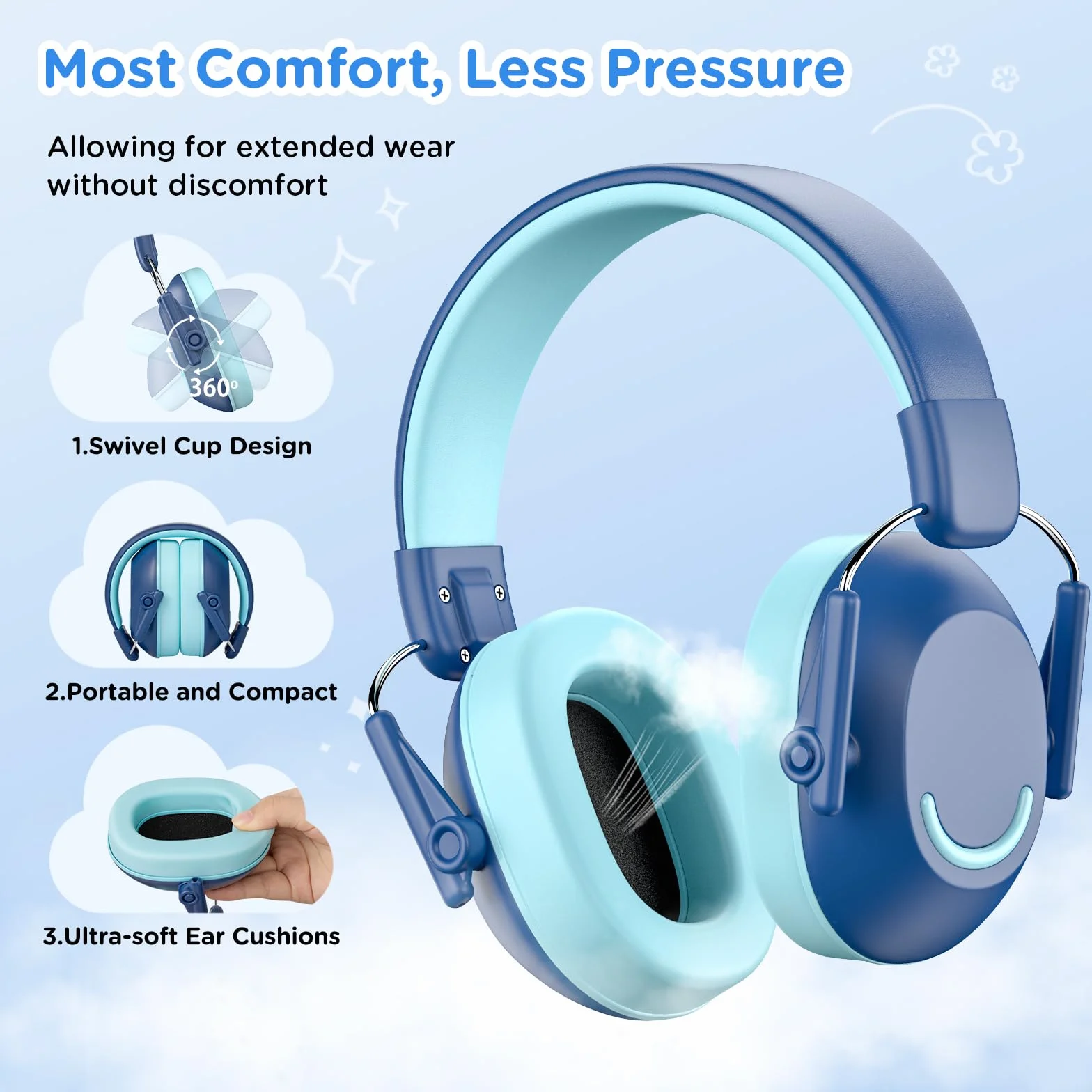 Link Dream Cuffie Antirumore Bambini SNR 30dB, Cuffie Insonorizzanti e Protettive Antirumore per Bambini 3–16 Anni, Cuffie Isolamento Acustico per Lavoro, Scuola, Viaggi, Concerti, Studio