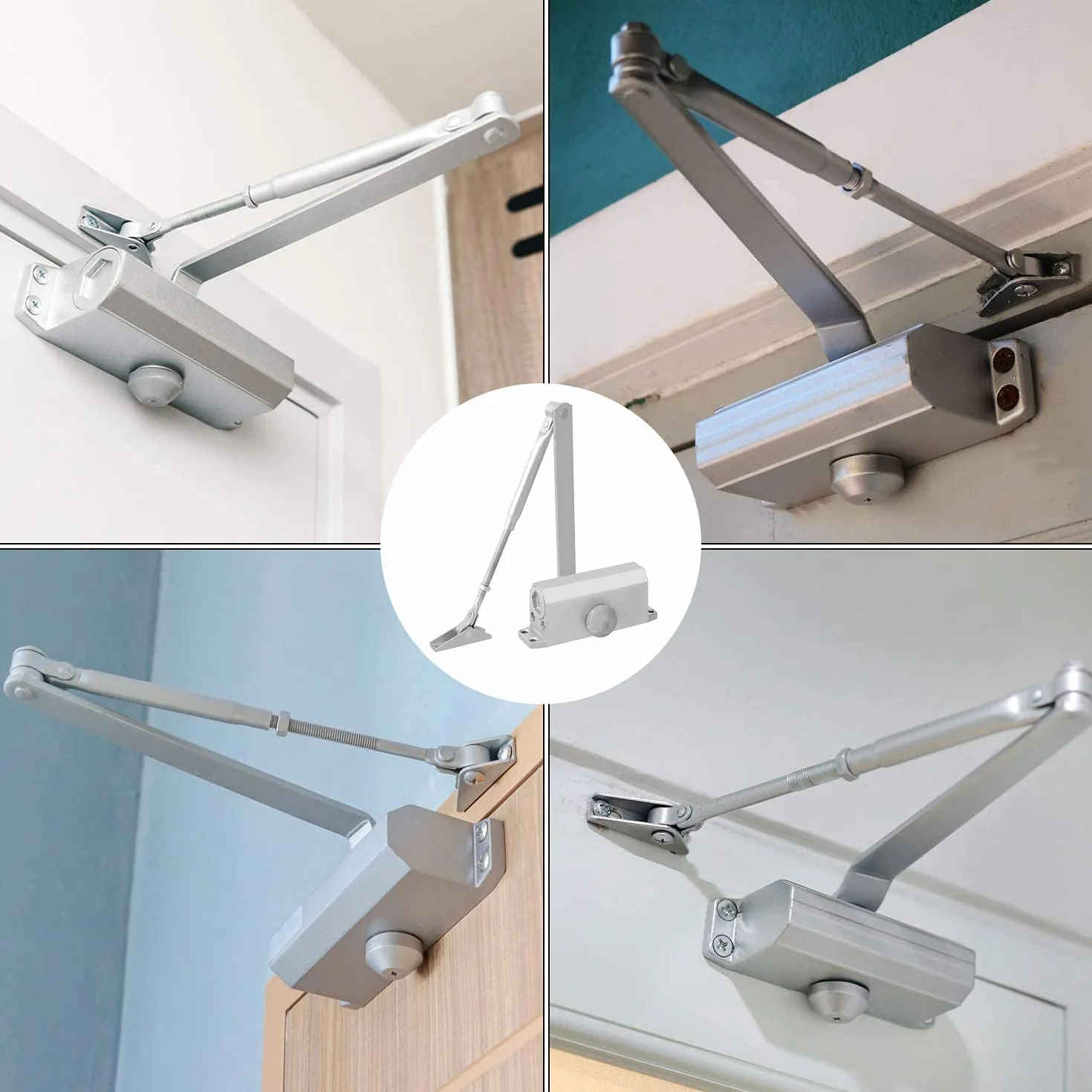 GOTOTOP chiudiporta automatico idraulico, chiusura lenta regolabile, adatto per porte a chiusura automatica di 25-45KG per uso commerciale/residenziale
