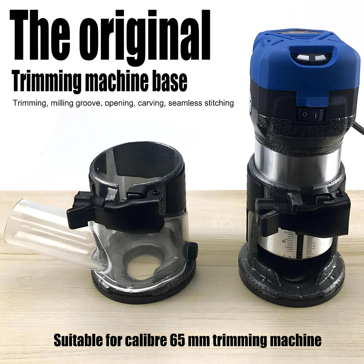 Base per Macchina Taglio Base per Fresa in Alluminio, Base per Fresa per Palmo Base per Taglierina per Lavorazione del Legno in Lega con Copertura Trasparente per Fresatura