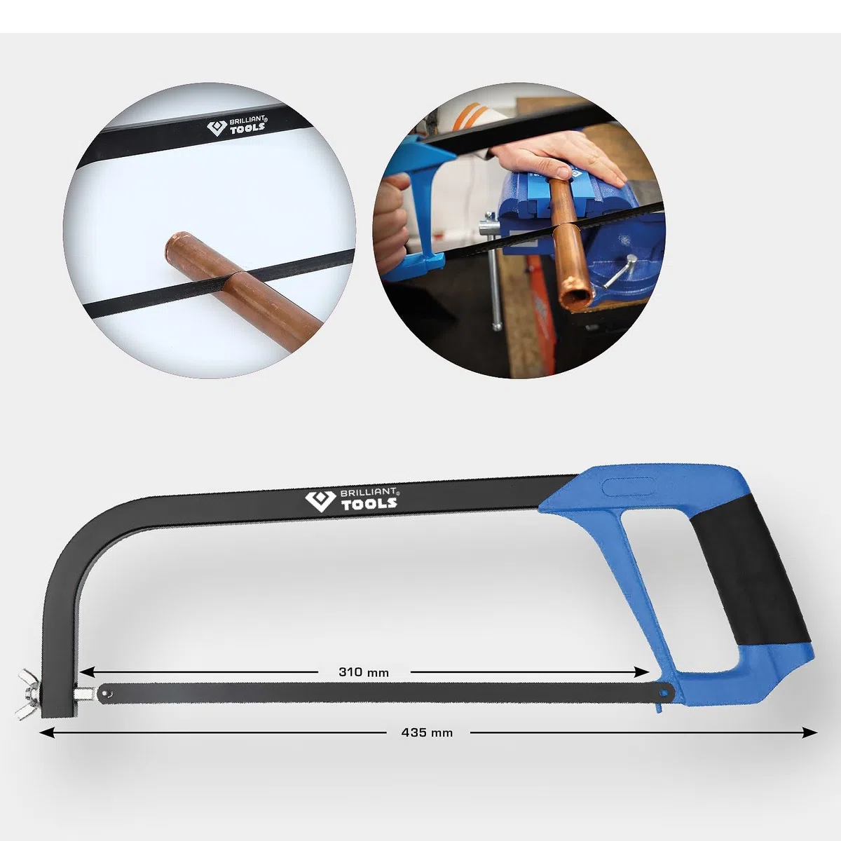 BRILLIANT TOOLS BT101942 Archetto per seghetto da metallo a serraggio rapido [Powered by KS TOOLS]