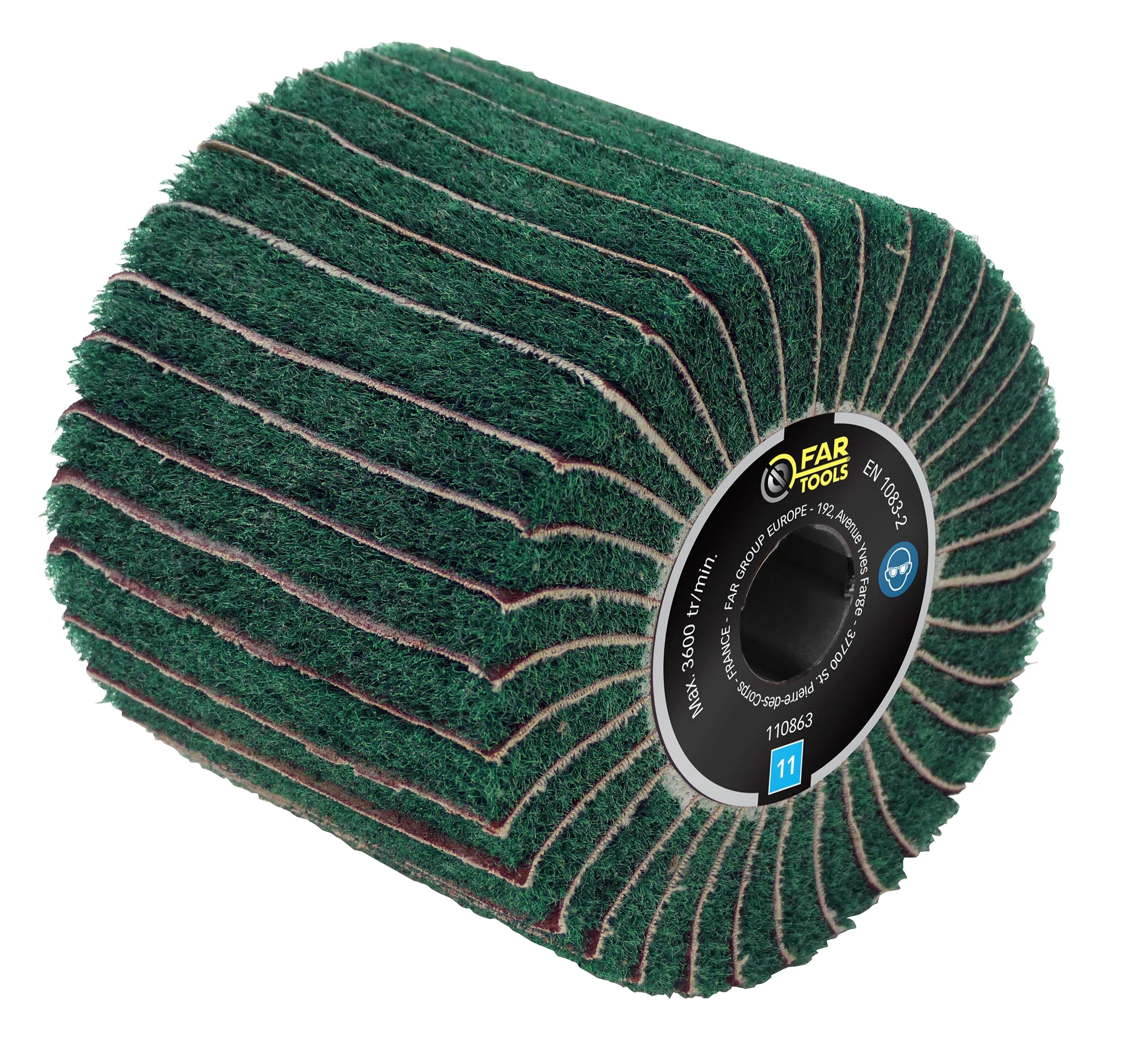 Spazzola in fibra sintetica e lamelle abrasive Ø120 mm/L100 mm