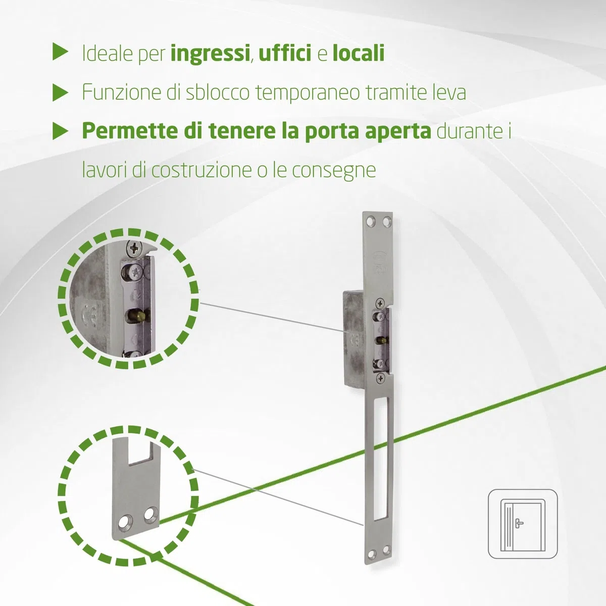 Amig - Apriporta Elettrico da Incasso per Porte | Mod.20 | 250 x 25 x 3 mm | Amperaggio: 1,1 A | Include Bobina da 8-12 V di Corrente Alterna | Serratura per Portales, Tendine o Ufficio