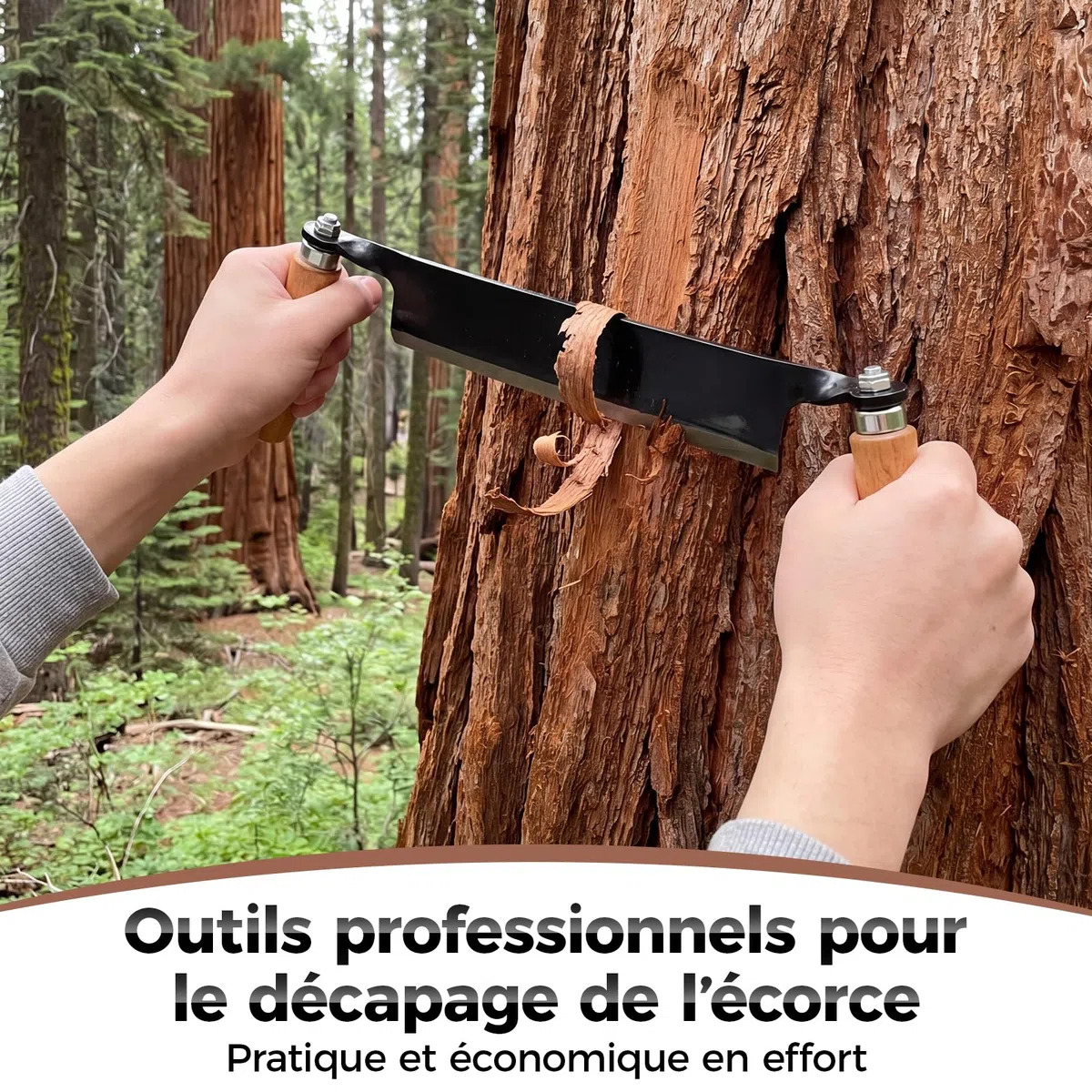 Coltello da taglio per legno da 250 mm, pelapatate con comodo manico in legno, acciaio al tungsteno, coltello per tegole, assemblaggio richiesto (250 mm, dritto)