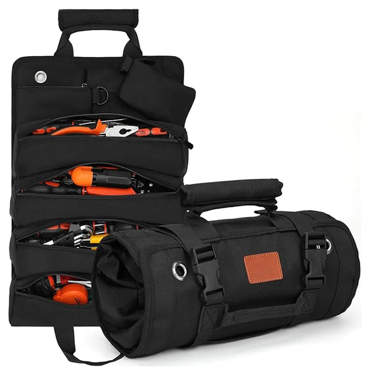 JSTHHTT Borsa Attrezzi Lavoro, Borsa per Attrezzi Arrotolabile, Hardware Tools Bag Borsa Porta Attrezzi Piccola Marsupio in Tela Oxford, Astuccio Porta Utensili Per Elettricisti/Falegnami/Idraulici