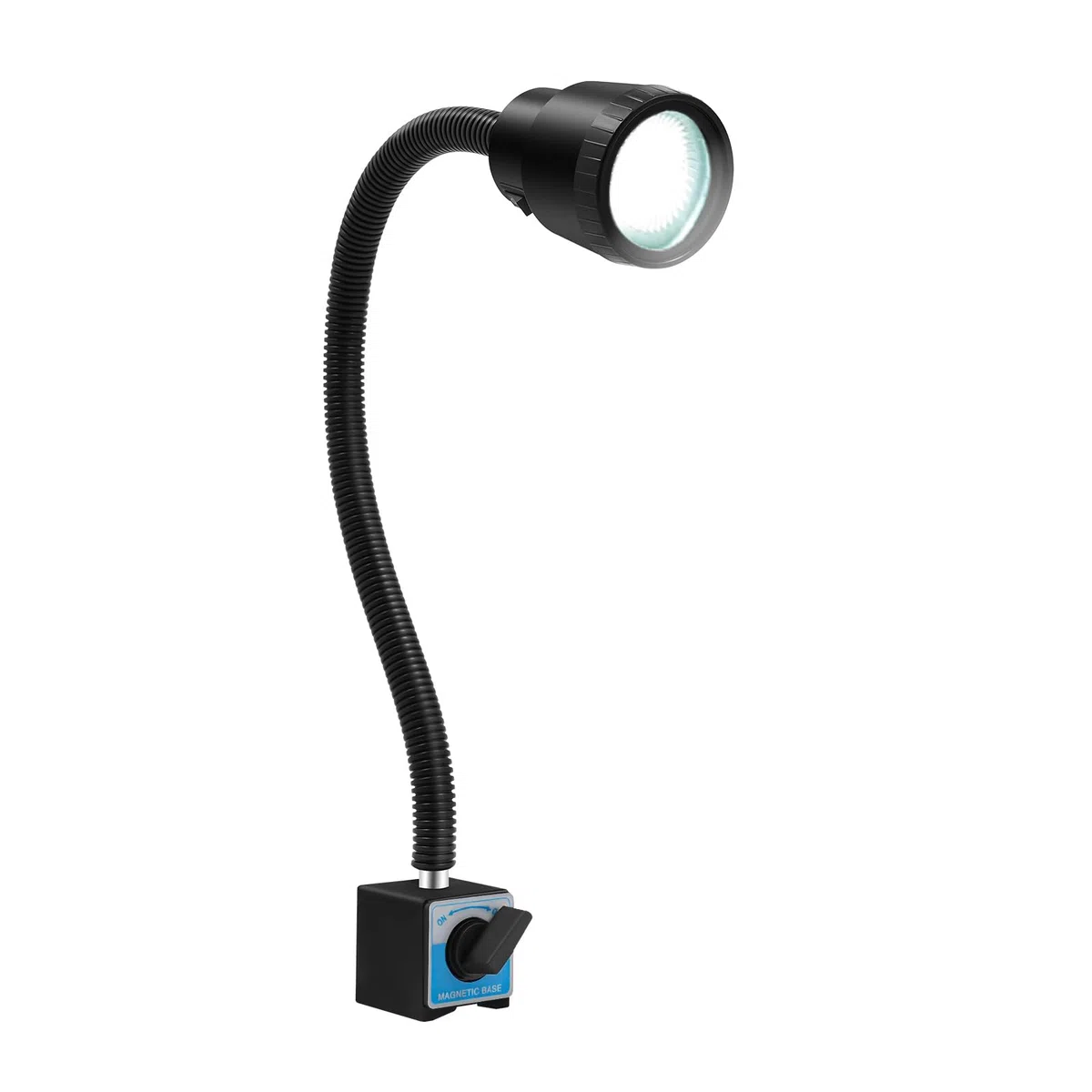 Lampada per tornio, CNC, magnetica, 220 V, lampada da lavoro a LED, base magnetica, impermeabile IP50, braccio flessibile, lampada da macchina, luce a collo di cigno [classe energetica E]