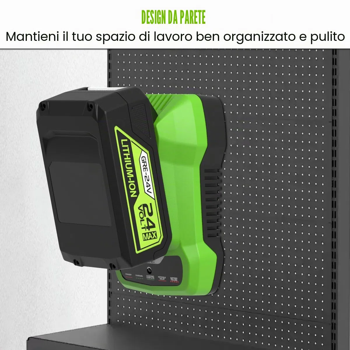 24V Caricatore di ricambio per Greenworks Caricabatteria G24C G24X2UC2 compatibile con Greenworks 24V Batterie G24B2 e G24B4