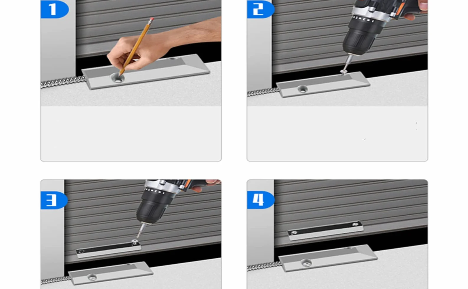 Kit di Sicurezza per Garage Domestico con sensore di Magnetico per Porte e finestre in Metallo cablato