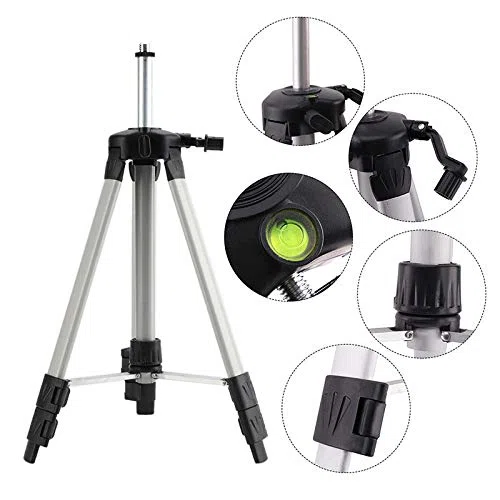 Treppiede, treppiede laser regolabile, 1,2 m/1,5 m, treppiede in alluminio per laser a linee incrociate, adattatore filettato 1/4"-20, supporto laser, treppiede per livella a bolla (1,5 m)