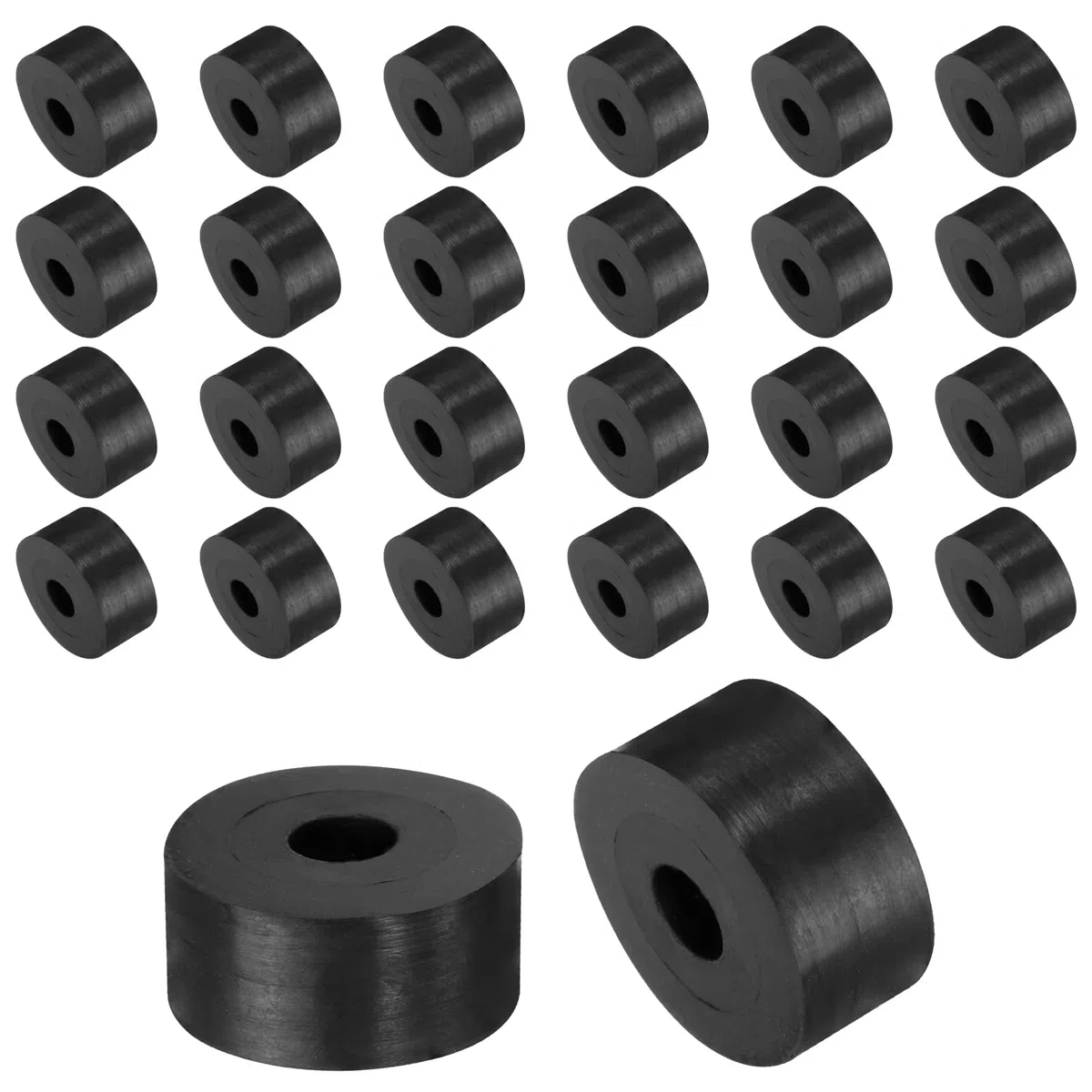 QUARKZMAN 48 Pz Distanziatore Rotondo Gomma, 20x6x10 mm (OD*ID*Spessore) Anello Rotondo Antivibrante Boccola In Gomma - Versatile per Edilizia, Automotive, Nautico e Elettrodomestici