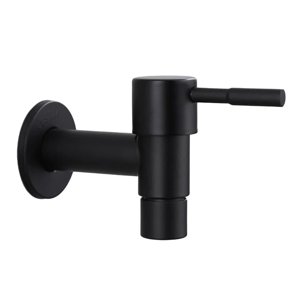 Rubinetto Nero, Rubinetto Giardino, Rubinetto in Acciaio Inox, Rubinetto a Parete Per Bagno Forte E Robusto per Bagno, Lavabo, Balcone, Cucina