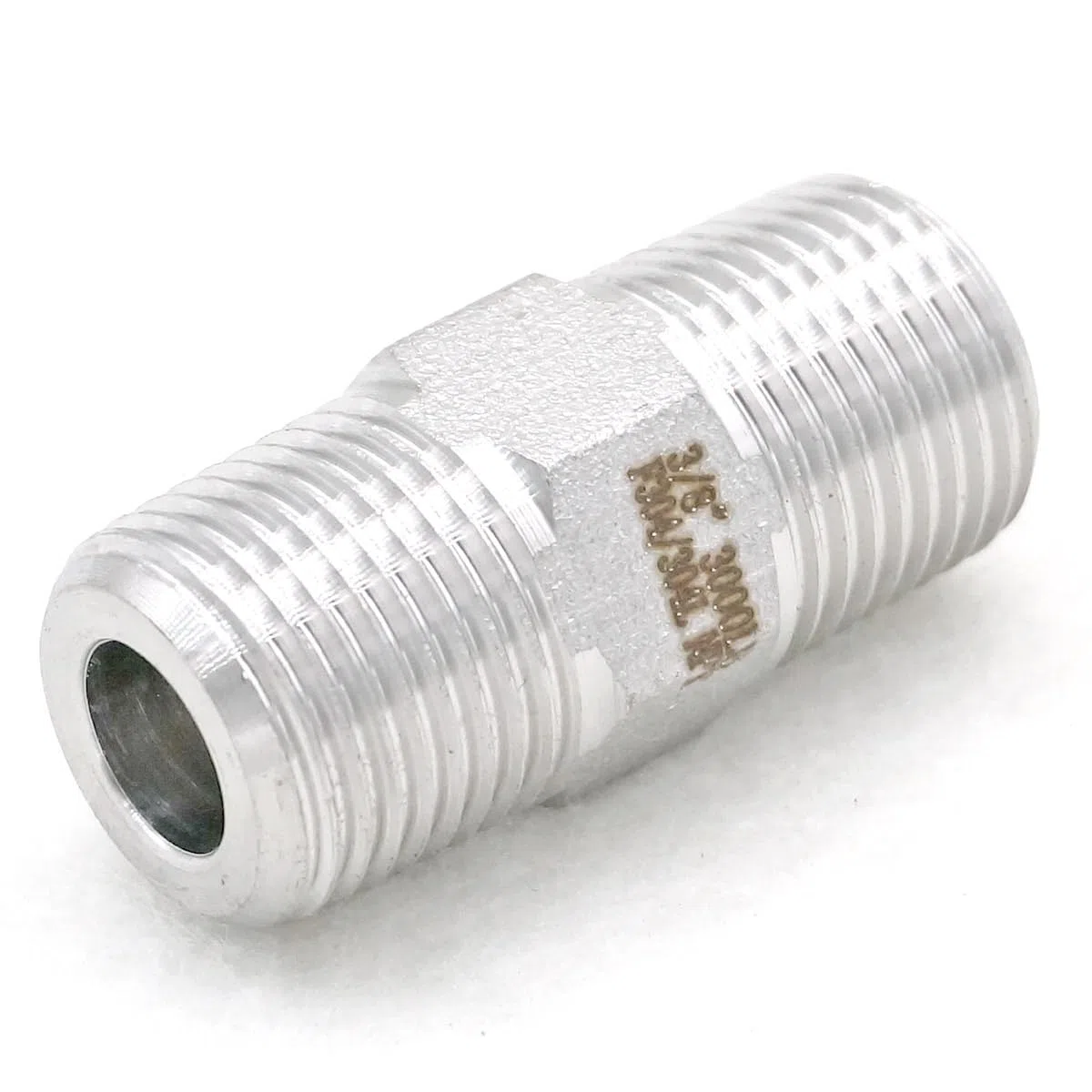 200 Bar 1/8" 1/4" 3/8" 1/2" 3/4" 1" 1-1/4" 1-1/2" 2" NPT Male 304 Stainless Steel Hex Nipple Forged Pipe Fitting Water Gas Oil(3/4'')