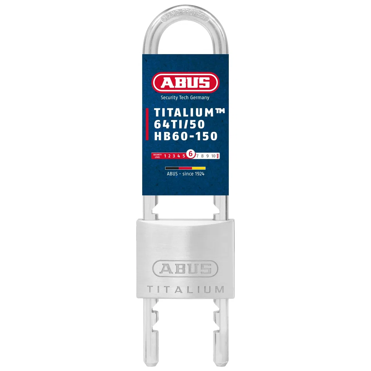 ABUS Lucchetto Titalium 64TI/50HB60-150 con Gancio Alto ed Estraibile - Lucchetto per Cantina con Corpo in Alluminio Speciale - Gancio in Acciaio Temprato - Livello di Sicurezza ABUS 6