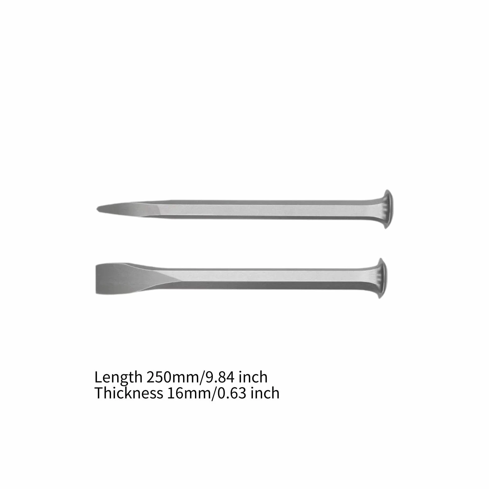 Gralara Set di 2 scalpelli per intaglio della pietra Scalpello per muratura Acciaio al carbonio Accessorio versatile per scalpello a mano da roccia piatto e, 250MM