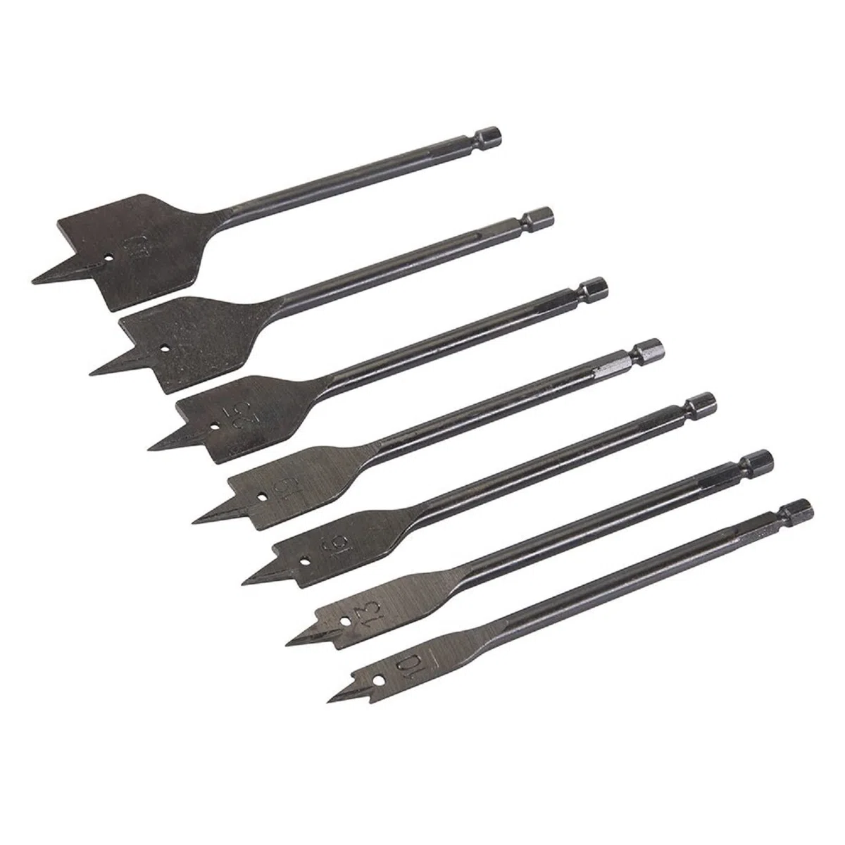 Silverline, Set di punte piatte da idraulica, 10-40 mm, 7 pz. - 633800