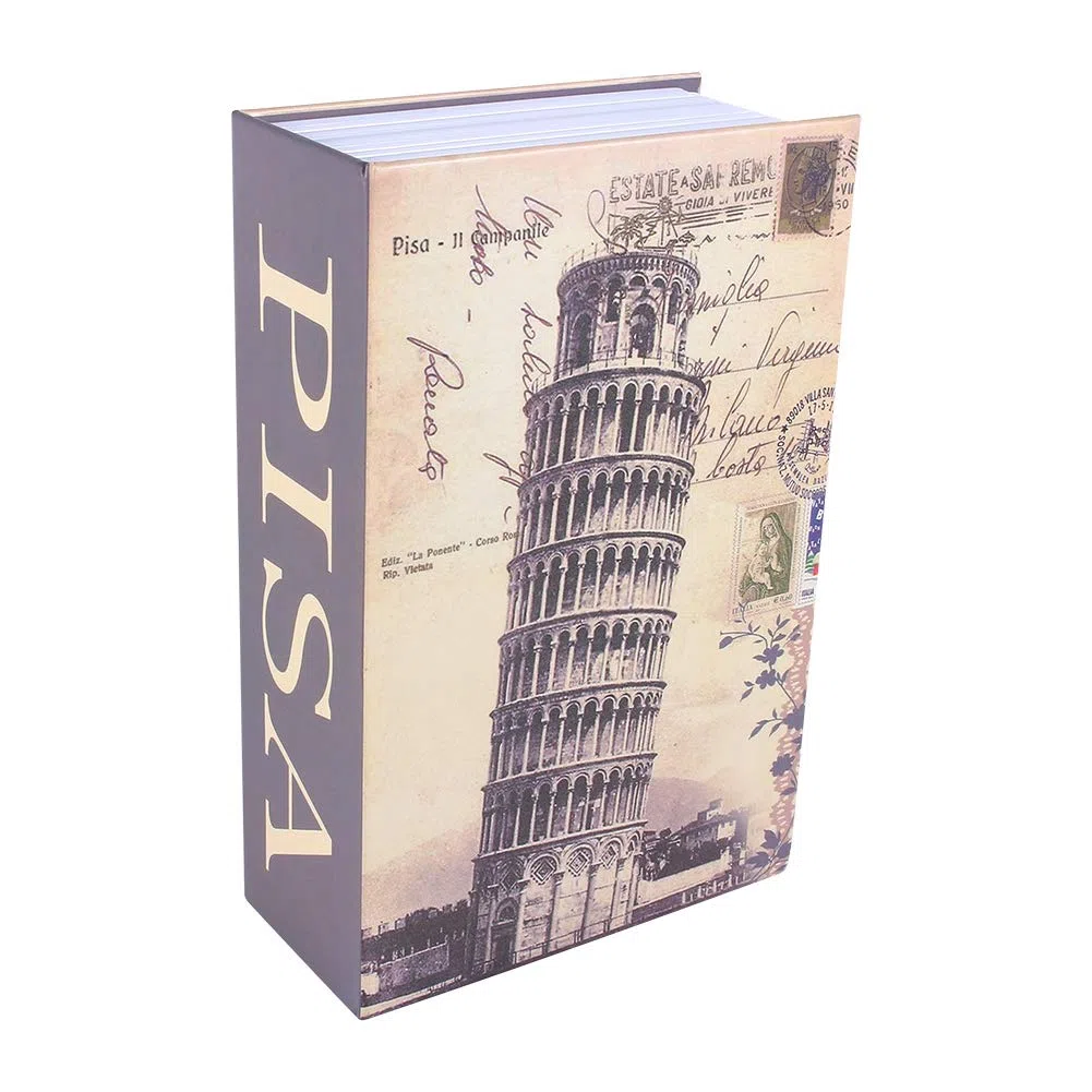 Libro Cassaforte Dizionario Libro Segreto Cassaforte Sicurezza Scatola soldi contanti gioielli Lock Box (Pisa Tipo Torre Pendente) 18 x 11.5 x 5.5cm