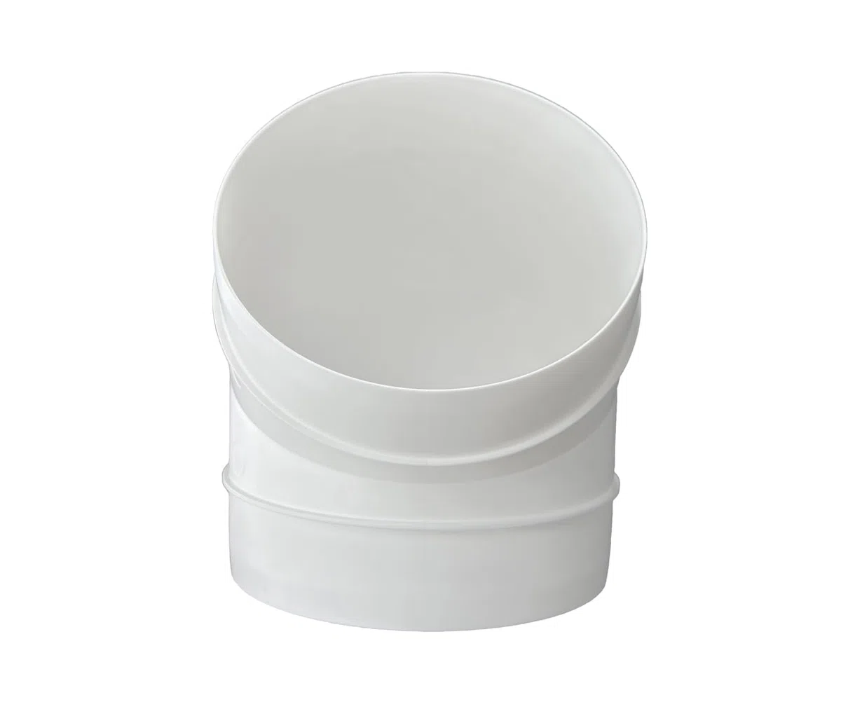 H&C VENT Tubo a Gomito 45 Gradi, Scarico e Ventilazione 150 mm, Plastica per Cappa, Angolare (45 Gradi, 150)
