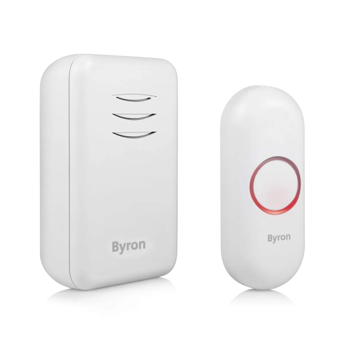 Byron DBY-22311 - Kit Campanello e Campanello 16 Melodie e 150 m (Campo Libero) di Portata Senza Fili, Alimentazione a batterie, Colore: Bianco