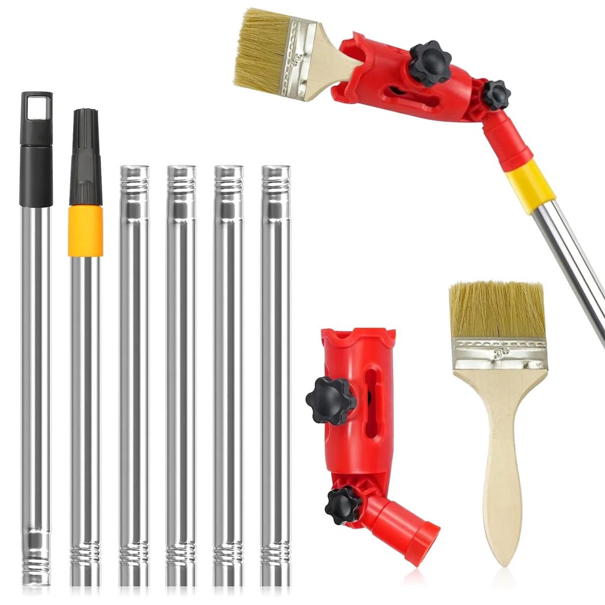 Estensione del pennello multiangolo, estensione del pennello colorato, Multi Angle Paint Brush Extende, rullo di prolunga retrattile per soffitti alti, pareti ornamentali e angoli