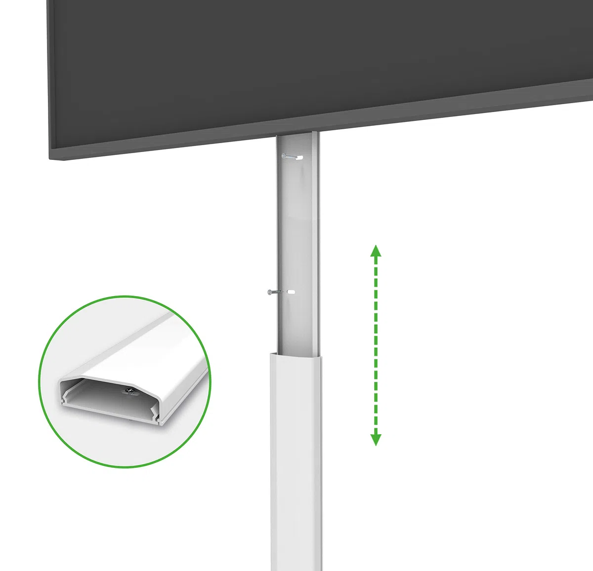 conecto CC50574 Canale per Cavi con adesivo autoadesivo o viti in PVC di alta qualità (lunghezza 100 cm, larghezza 6 cm, altezza 2 cm), bianco