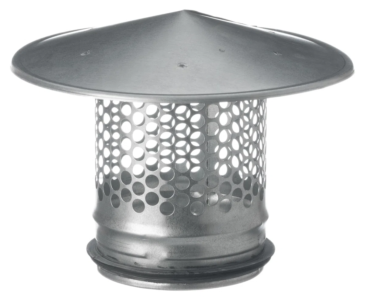 100mm Coperchio del Tetto con Protezione per gli Uccelli - Cappello di Ventilazione Rotondo in Metallo - Protezione da Pioggia e Neve - Non per Camino