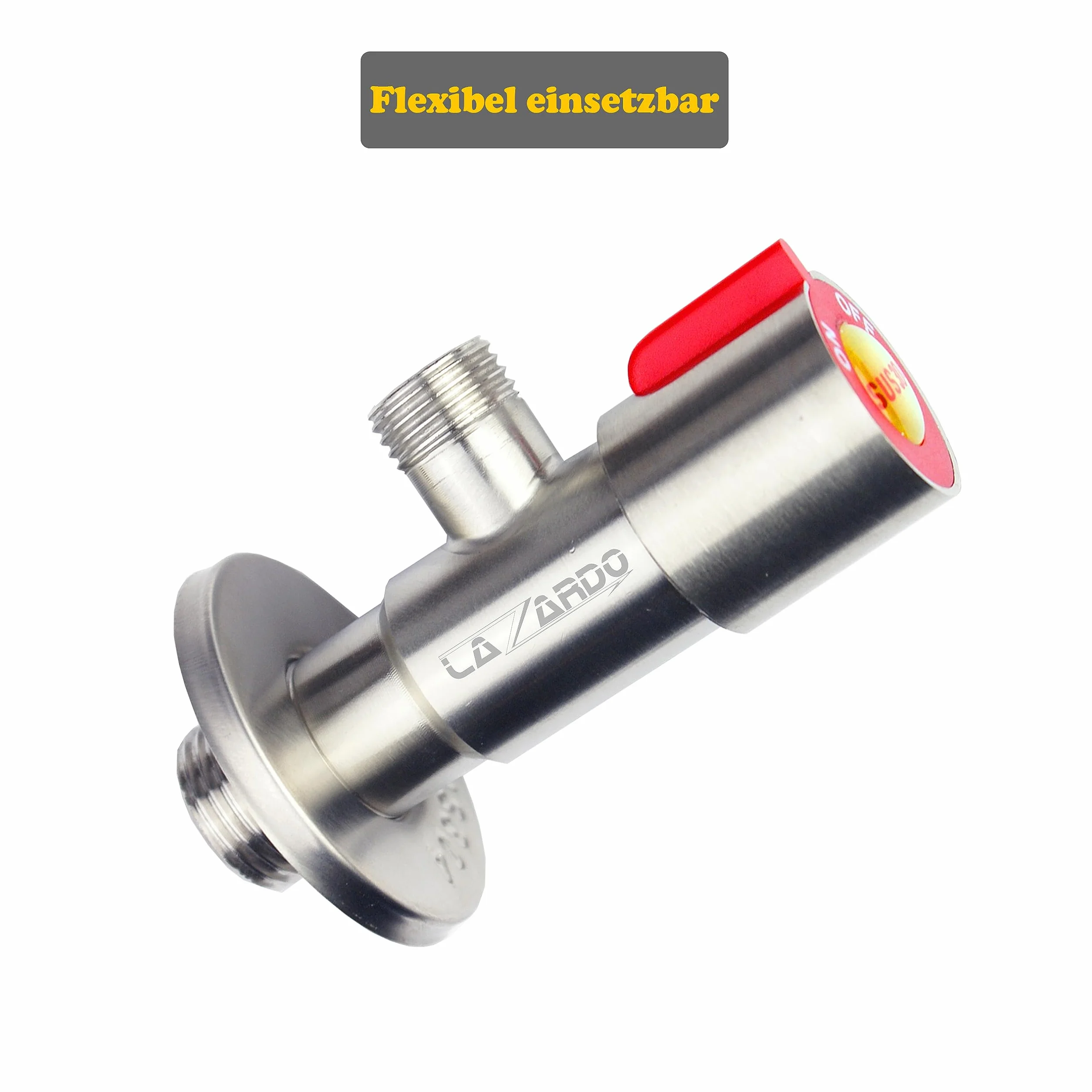 2 valvole angolari in acciaio inox per lavabo, montaggio a parete, 3/8", caldo freddo