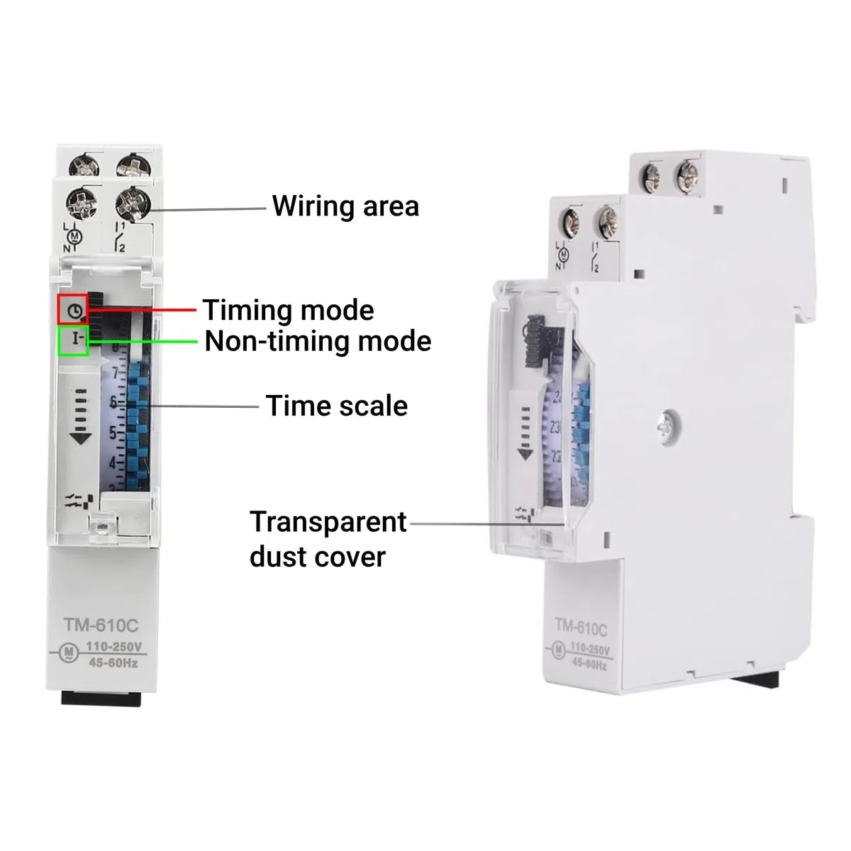 Interruttore Orario Timer Interruttore 250V AC 1 DIN Della Luce Interruttore di Temporizzazione Intelligente per Binari 1P per Lampioni Fabbriche Luci per Insegne Pubblicitarie Apparecchiat