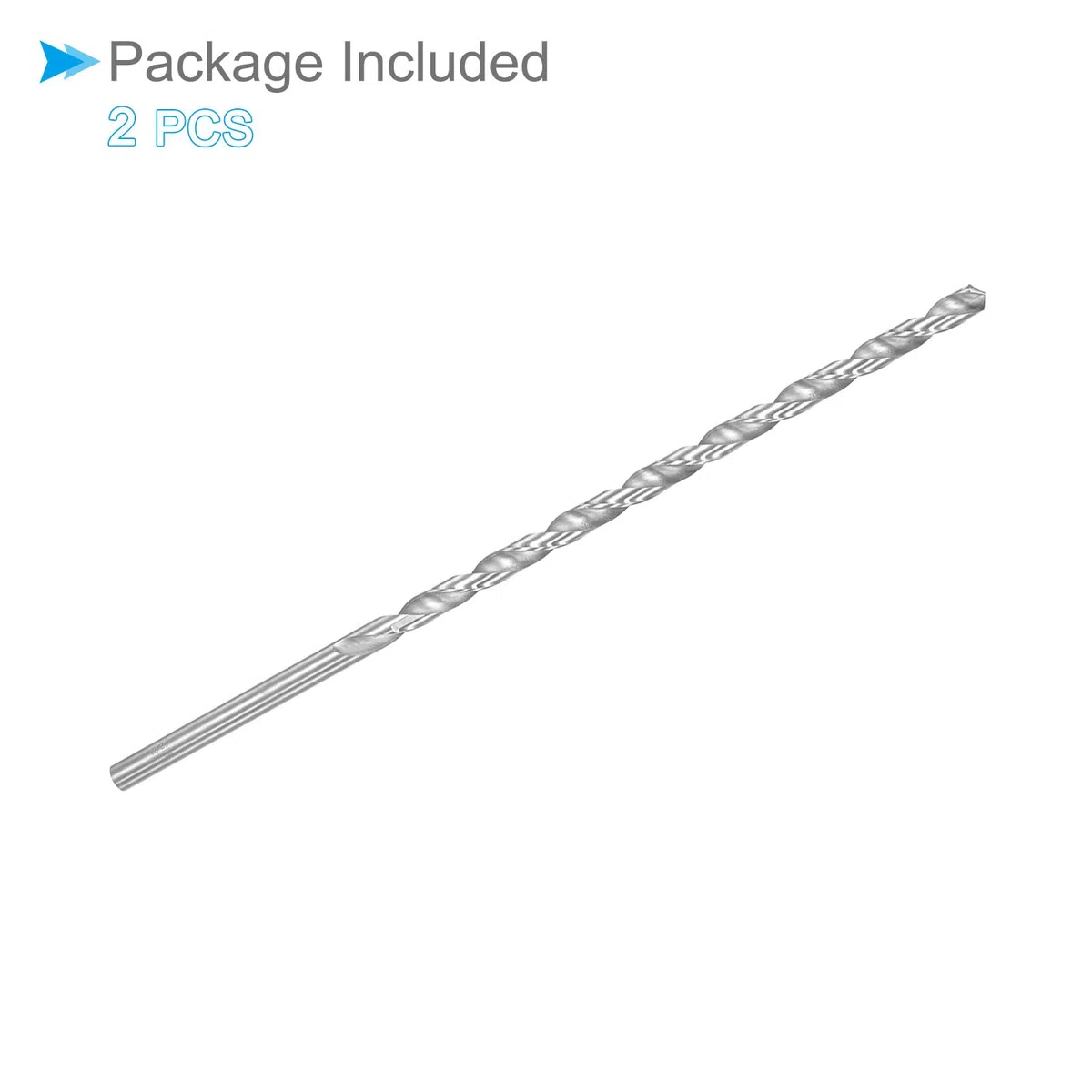 Punte da Trapano Elicoidali Extra Lunghe in Acciaio ad Alta Velocità, Diametro 8mm Lunghezza 250mm Punta Trapano Dritta Twist Jobber per Metallo Legno Plastica Alluminio, 2pz