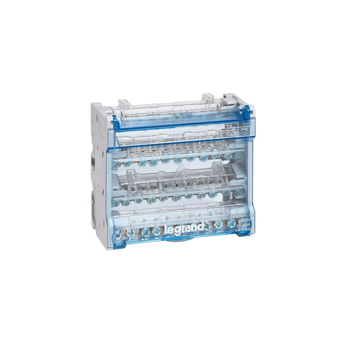 Legrand 400408 - Splitter modulare tetrapolare 125A, 6 moduli 10 partenze