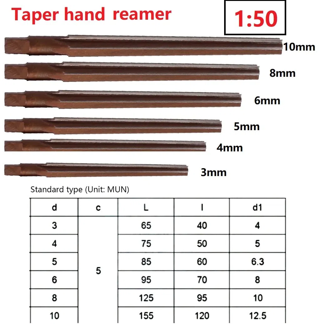 SPORTARC Set di alesatori conici 1/6 pezzi, alesatore manuale con gambo conico da 1:50 di precisione, alesatori a mano dritti da 3/4/5/6/8/10 mm, alesatore conico Morse