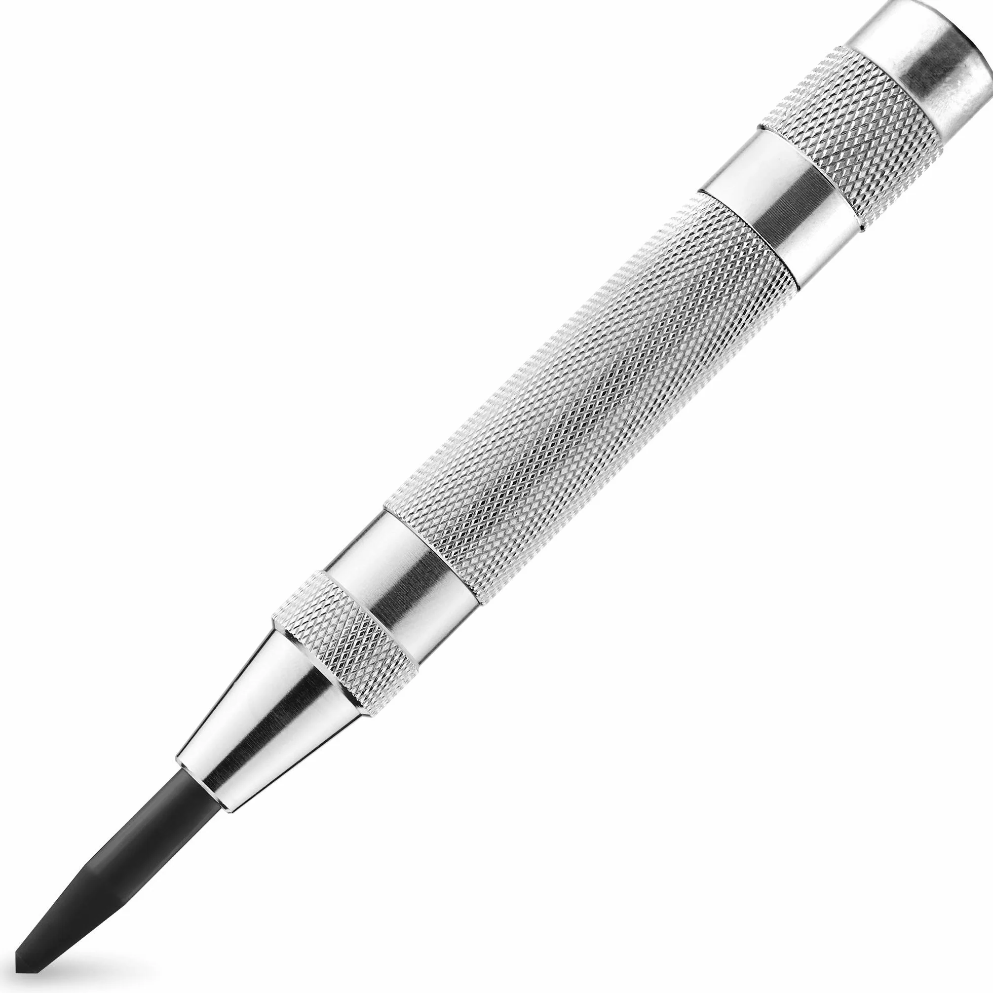 NEIKO 02639A - Punzone automatico da 15,2 cm con molla regolabile con una sola mano, corpo cromato e punta in acciaio S2 Premium