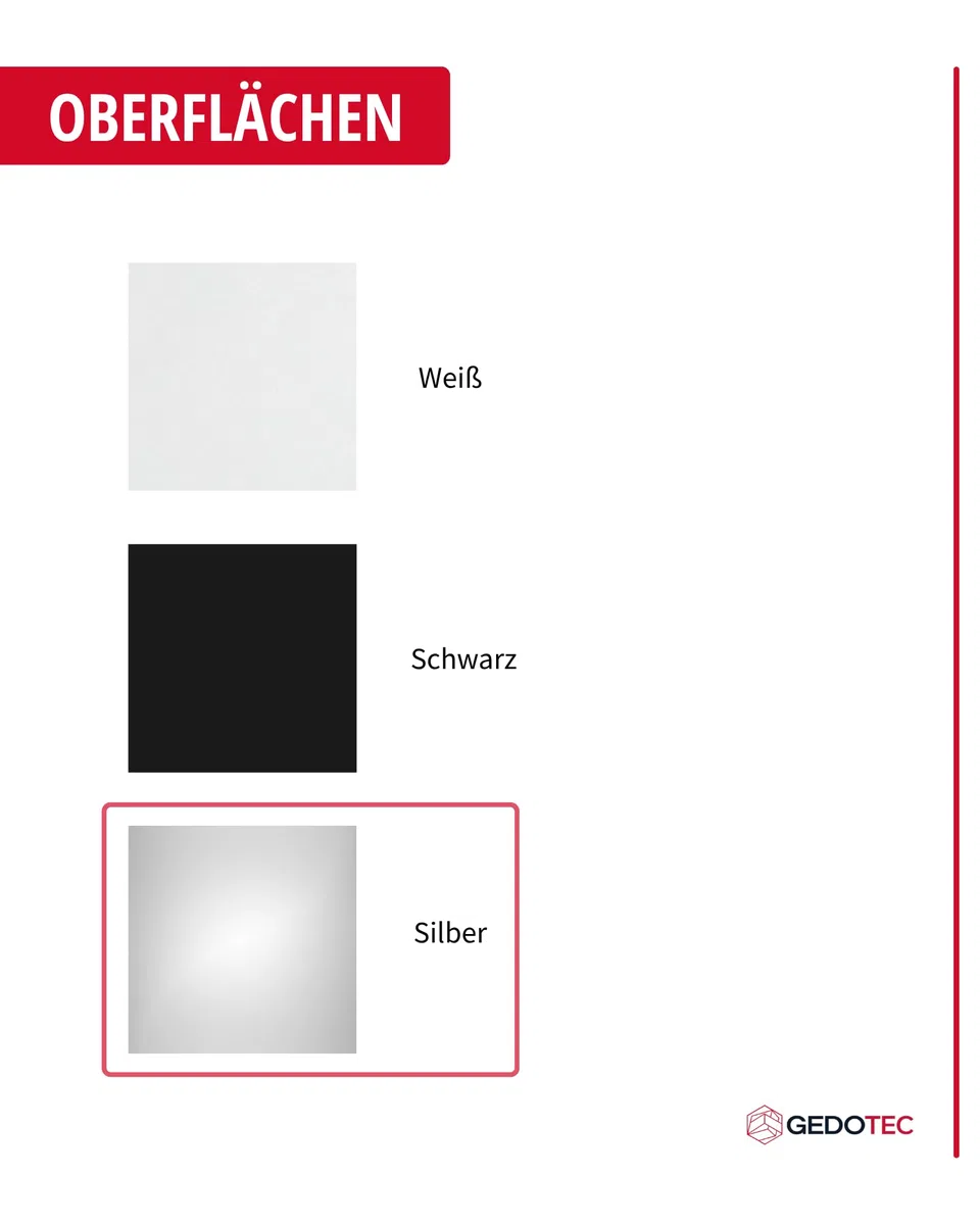 Gedotec Passacavi Argento Scrivania Eco rettangolare con guarnizione a spazzola, passacavo in alluminio argento anodizzato, scatola per cavi da 320 x 100 mm da inserire | 1 pezzo