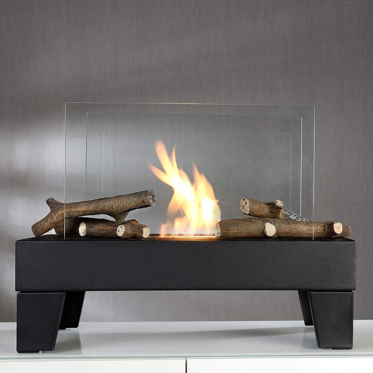 Carlo Milano Gel & Ethanol Fireplaces - ciocco di Ceramica: Set da 4 Rami Decorativi per camini a bioetanolo, Ceramica Resistente al Calore (Legna per Fuoco Diretto, ciottoli in Camino a Gas, Camino)