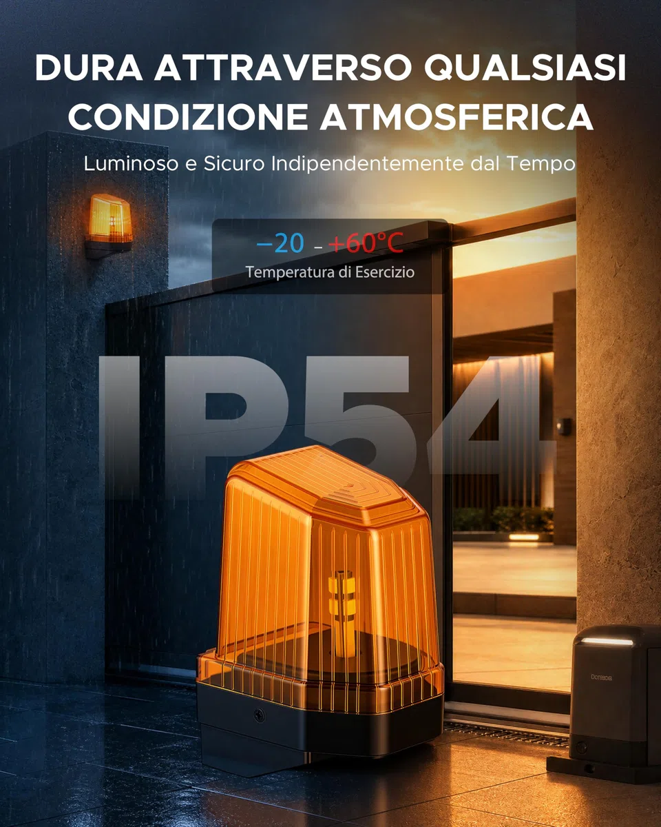 CO-Z Lampeggiante per Cancello Automatico 12V-265V AC/DC 2000 Lumen Lampeggiatore di Segnalazione Emergenza a LED Universale Compatibile con Motore Cancello Automazione CO-Z Impermeabilità IP54