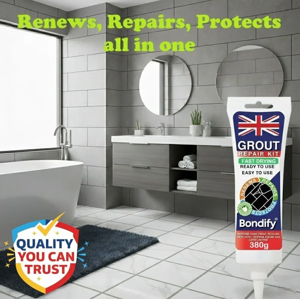 Kit Riparazione Fughe Piastrelle Nero, Asciugatura Rapida 360g x 2 ANTI-MUFFA Tubetto Stucco per Piastrelle Bagno & Doccia, Grout Repair Kit, Stucco per Fughe Pavimento, Sigillante per Malta