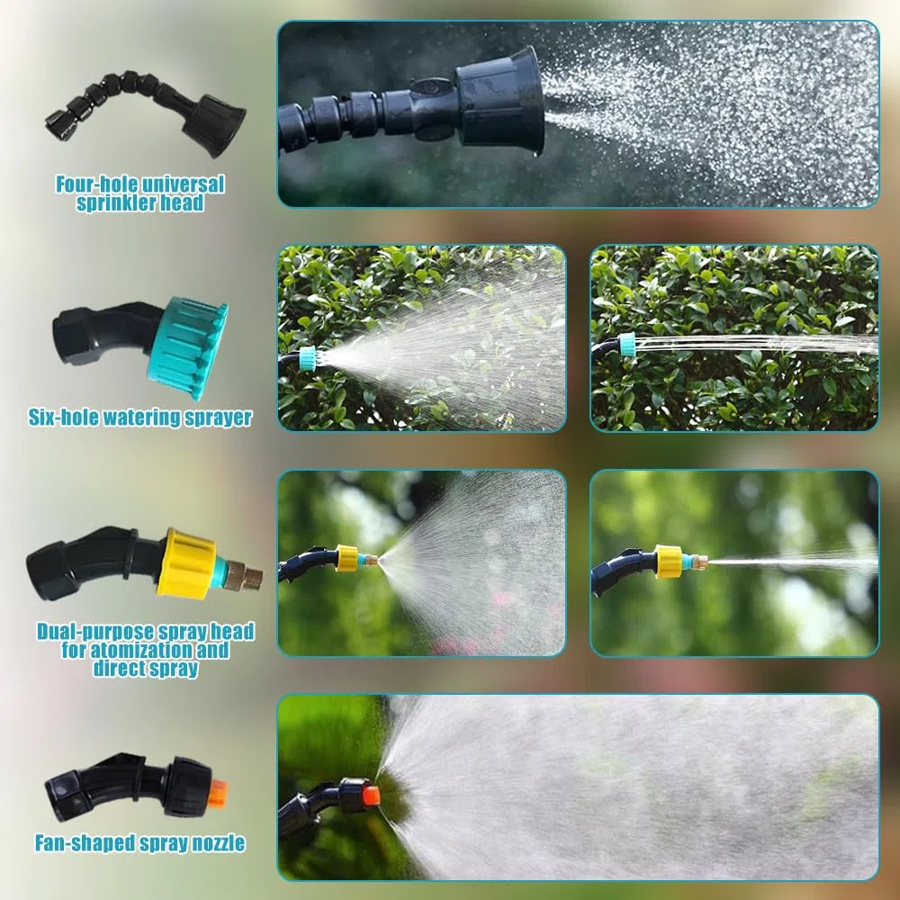 Mineup Spruzzatore Elettrico, 3.7 V Spruzzatore elettrico per piante da giardino, Nebulizzatore A Batteria USB per Casa, Spruzzatore a Pressione Elettrico con 4 Beccuccio Regolabile e 3M Tubo