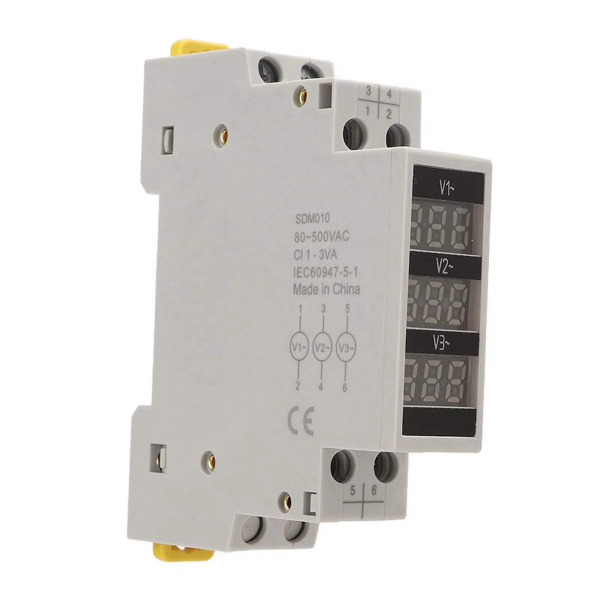 Voltmetro Voltmetro Wincal, Display Digitale Trifase Ac 80-500 V Morsetto Passante Guida Din, Protezione Da Sovratensione E Sottotensione Amperometro Per Le Misurazioni