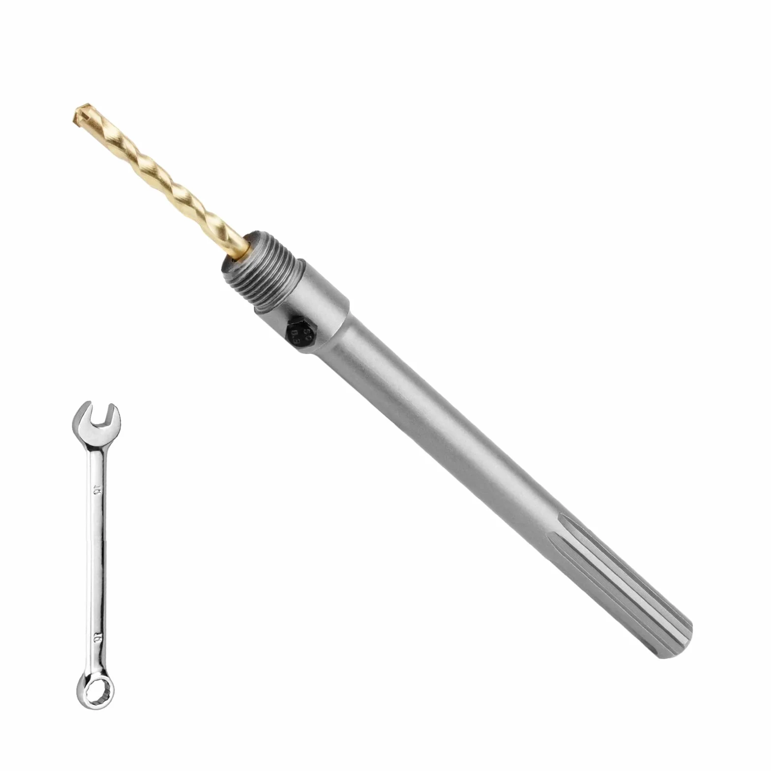 SDS MAX, codolo di prolunga per corone, lunghezza 410 mm, con filettatura M22, con punta di centraggio