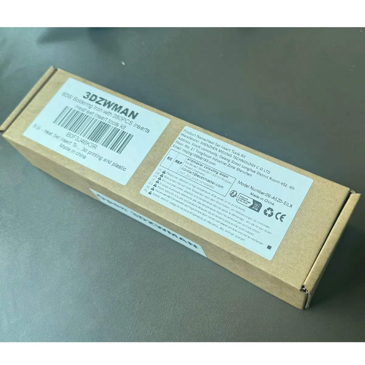 Kit di strumenti di inserimento termico, dadi in ottone, stampa 3D, 60 W, saldatore digitale e 380 pezzi, inserti filettati con punte M2 M2.5 M3 M4 M5 M6 (1/4) M8 per inserti