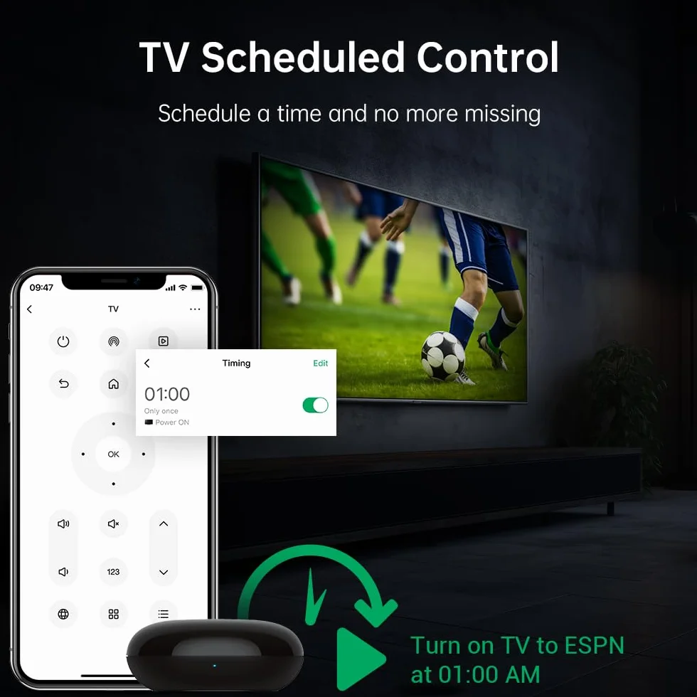 Telecomando Universale IR eRemote HA con Wi-Fi Intelligente, Trasmettitore IR per TV, Condizionatori, Decoder, Integrazione IR2MQTT per Home Assistant, Compatibile con Alexa e Google Home
