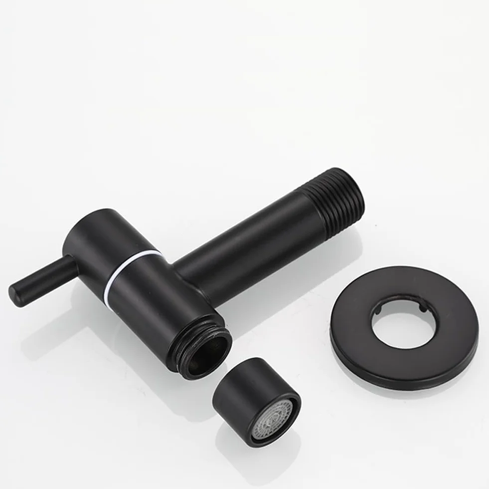 Rubinetto in Acciaio Inossidabile Nero, Montaggio a Parete, Freddo per Bagno, Acqua Risparmiata, per Bagni, Lavabi, Lavanderie, Cucine e Giardini