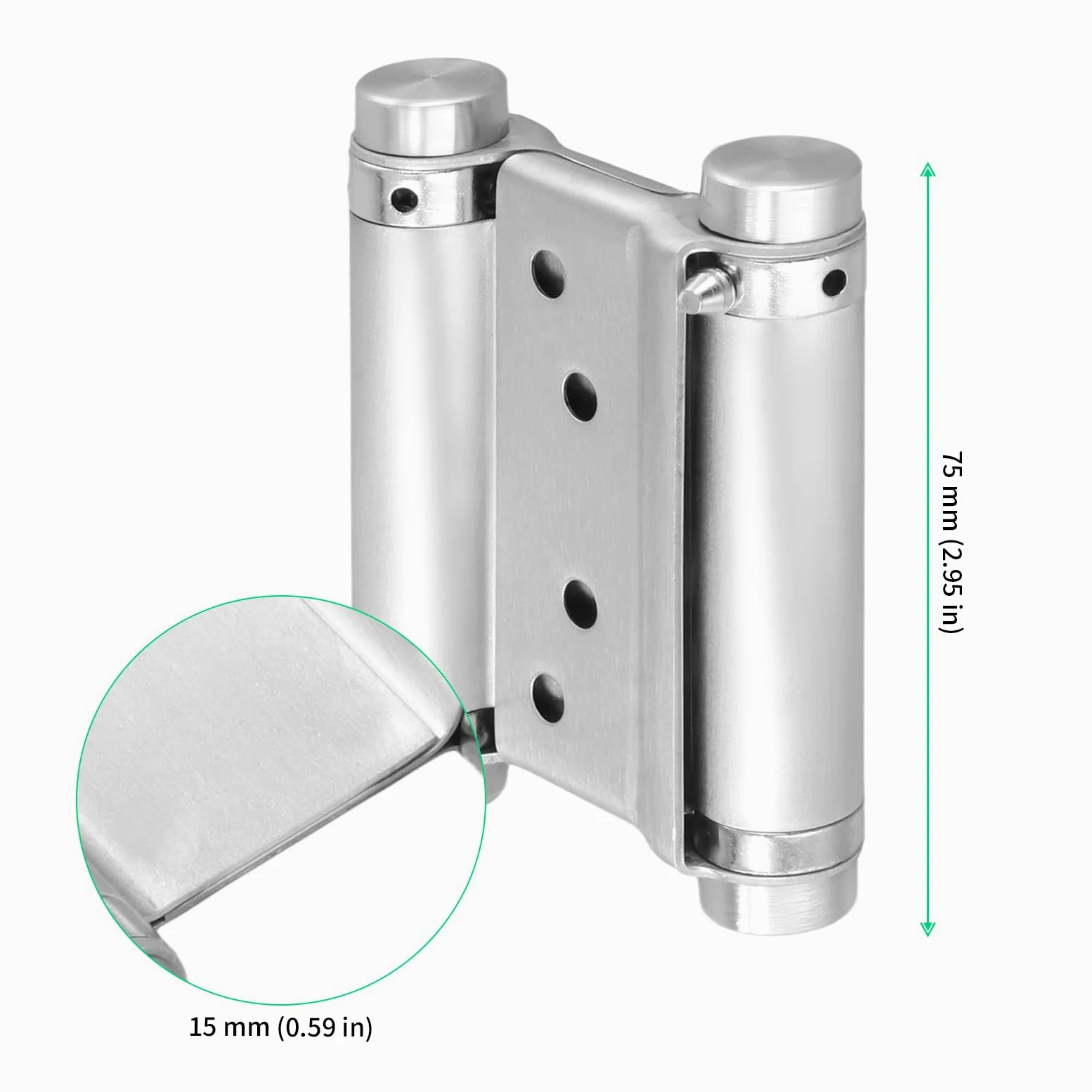 FUNSUEI 4 pezzi 75 mm di nastro per porta a pendolo in acciaio inox, cerniere per porta a pendolo, per porta a pendolo, carico pesante