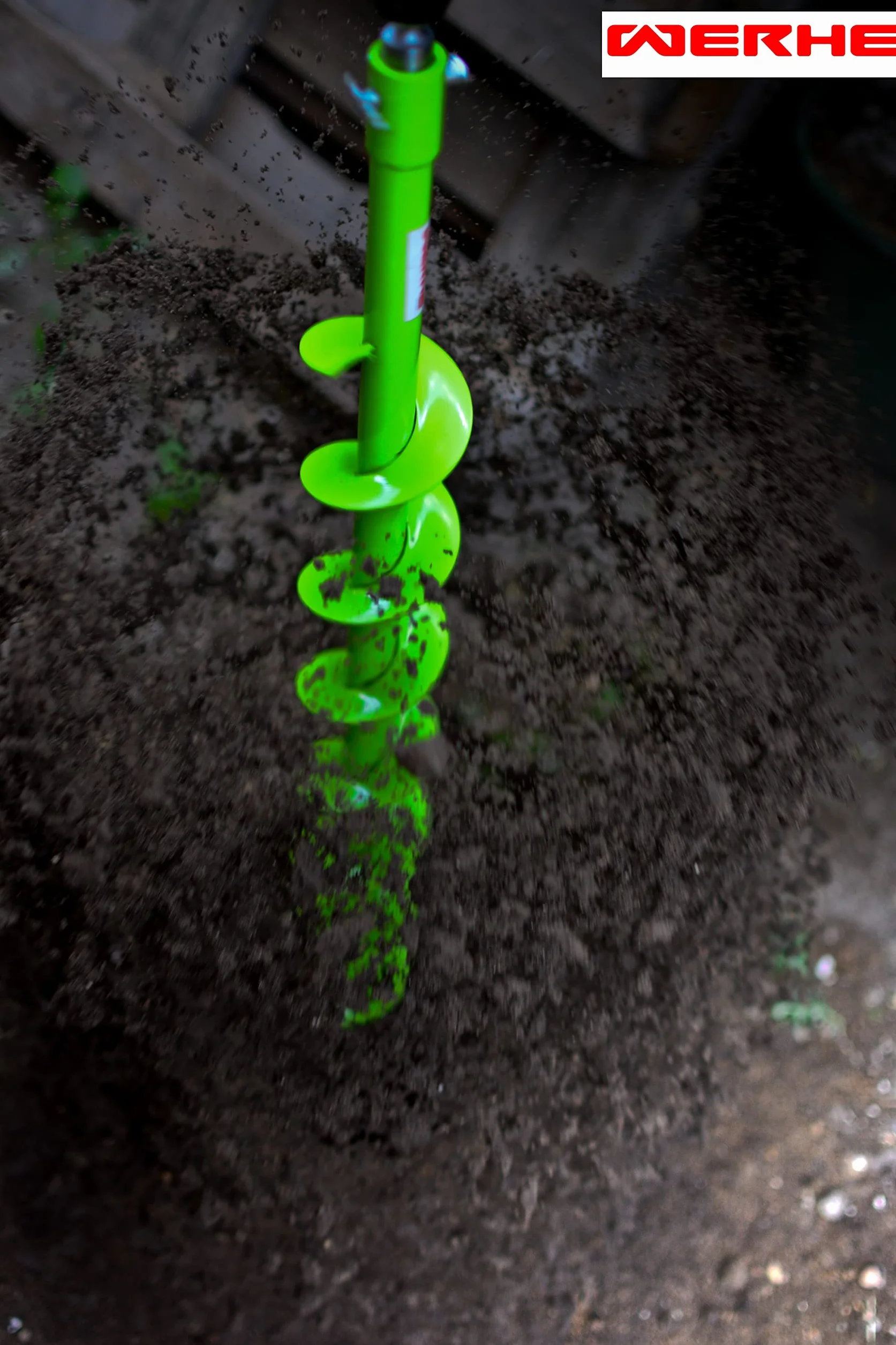 Trivella da terra WERHE ⌀120 mm, lunga 80 cm per trapano – Trivella professionale per pozzi per scavare con precisione pali di recinzione, piantumazione di alberi, fondazioni e passaggi