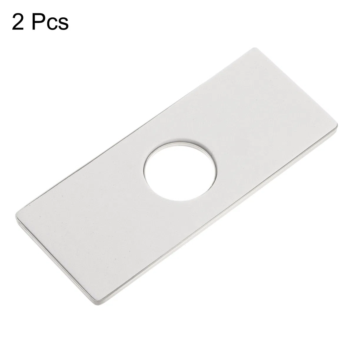 QUARKZMAN 2pz Piastra Copertura per Foro 6 Pollici, Piastra Copertura per Lavello Acciaio Inossidabile per Rubinetto Bagno o Cucina, Rettangolare (Argento Spazzolato)